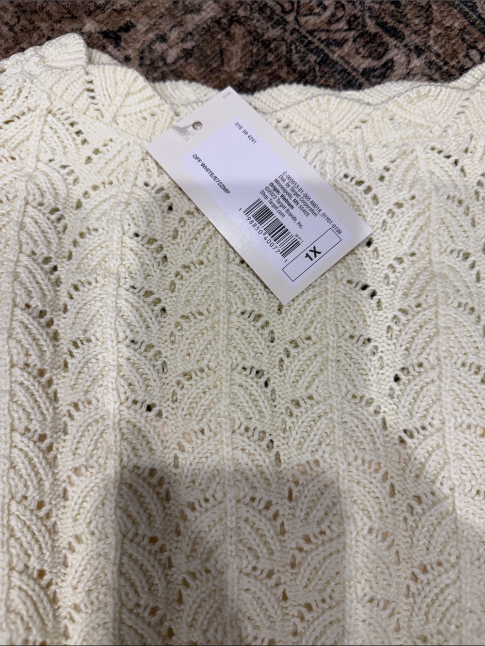 a new day Cream Crochet Midi Dress 1X new with tags target - Picture 4 of 4